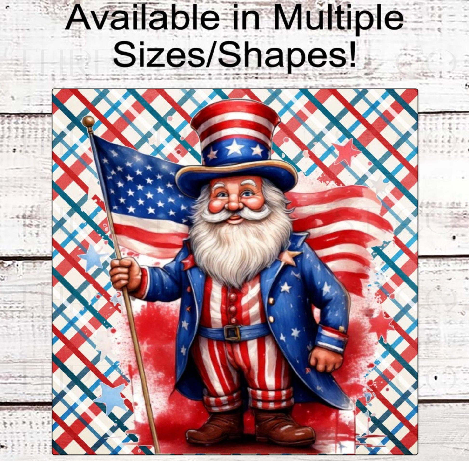 Patriotic Wreath Sign, Uncle Sam, God Bless America, USA, American Flag