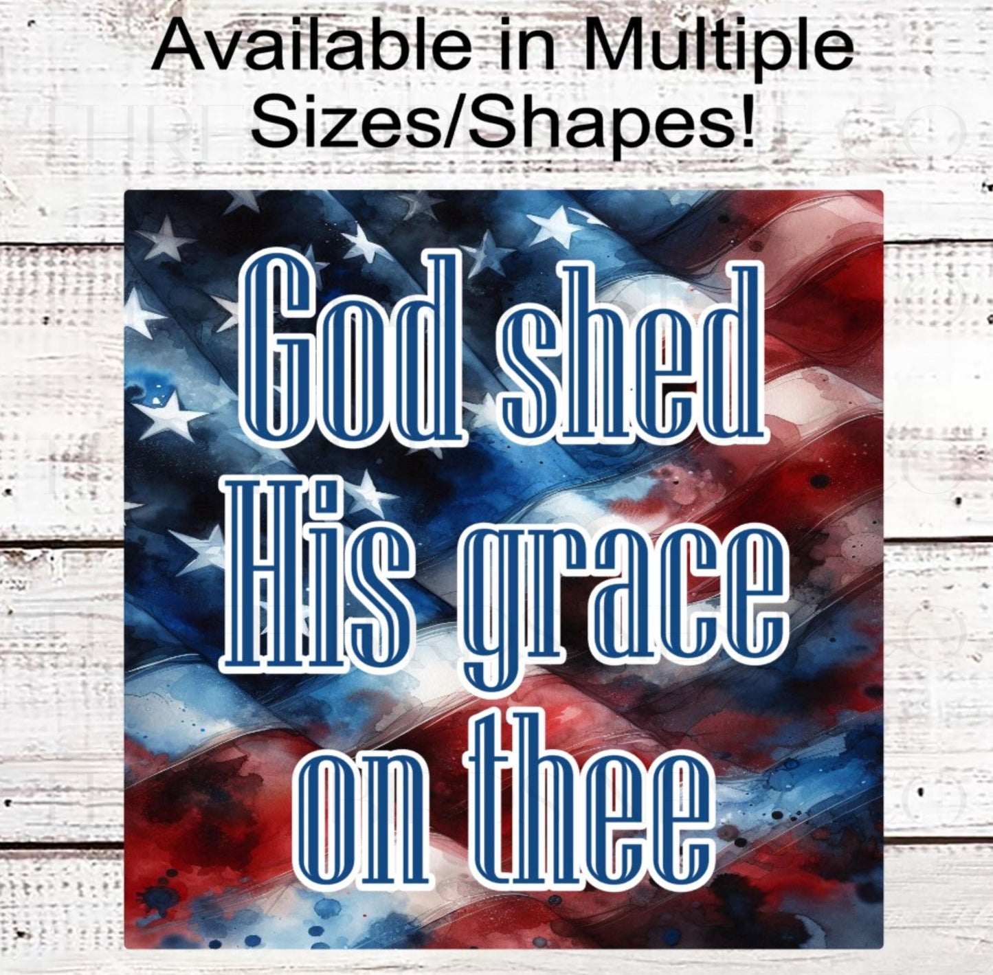 Patriotic Wreath Sign, Uncle, American Flag, God Bless America, God Shed His Grace