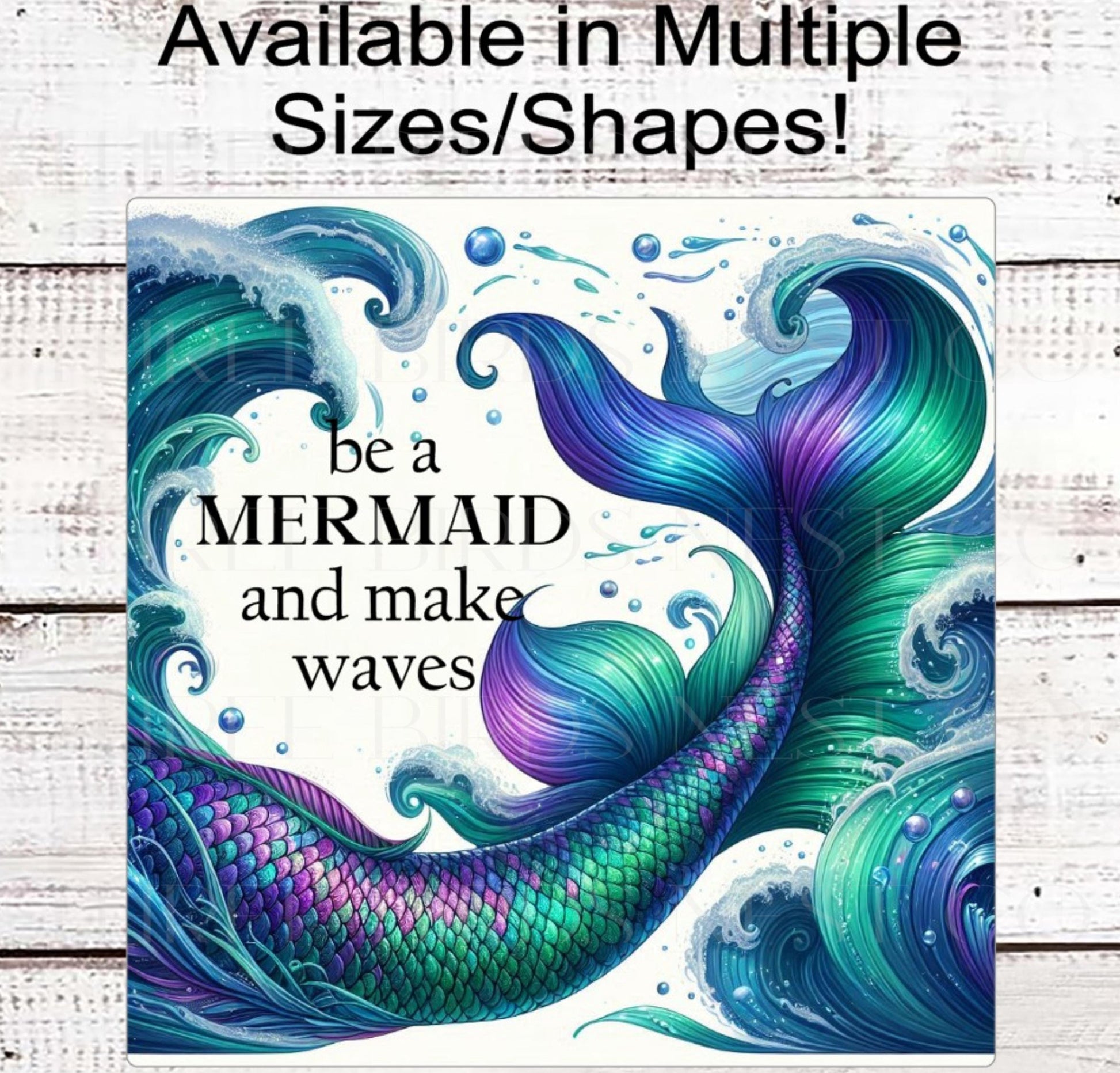 Be a Mermaid and Make Waves, Beach Wreath Sign, Mermaid Tail, Ocean Lover