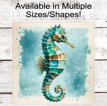 Beach Wreath Sign, Seahorse Lover, Nautical Decor
