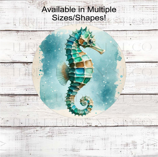 Beach Wreath Sign, Seahorse Lover, Nautical Decor