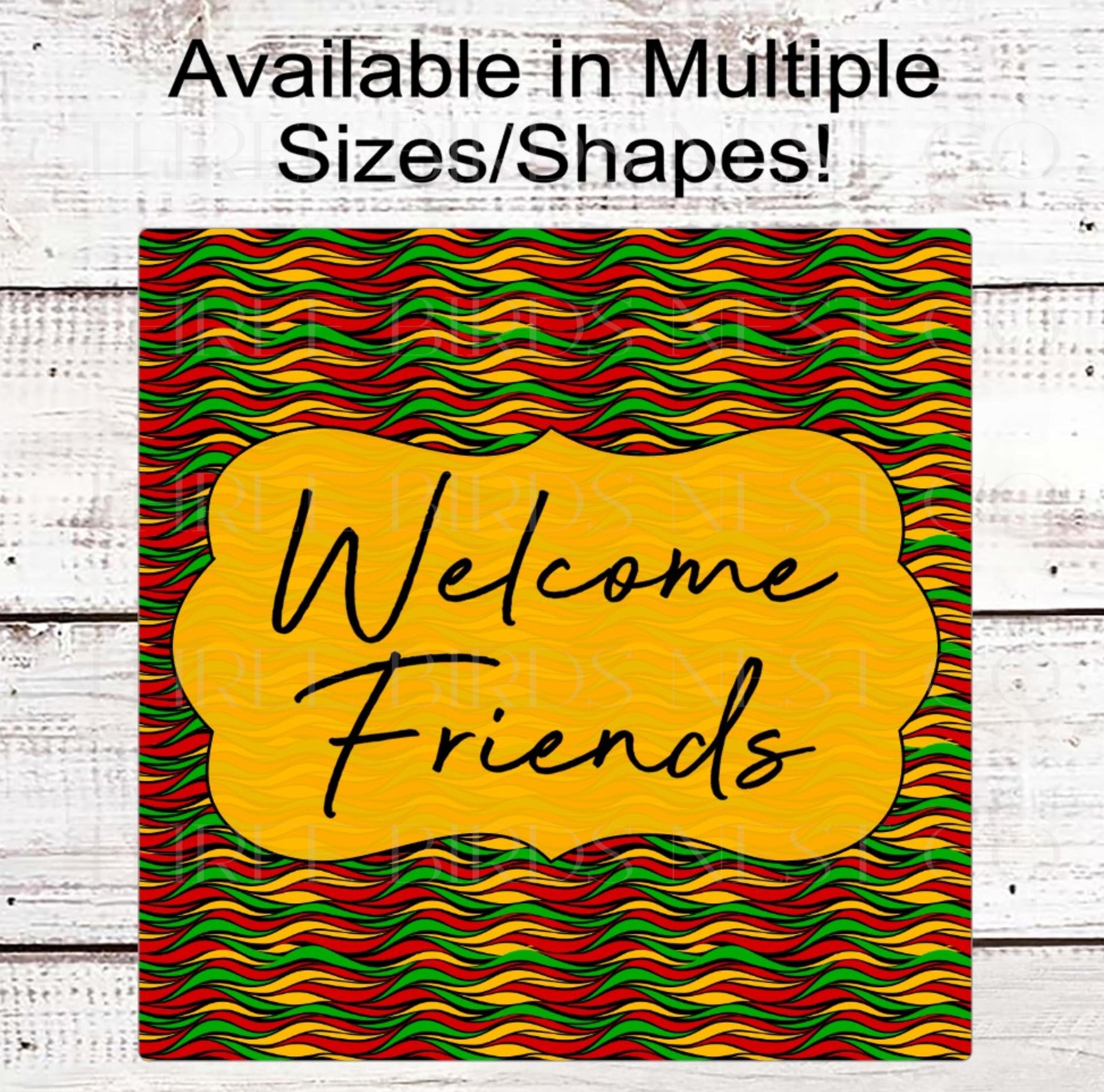 Welcome Friends Juneteenth Wreath Sign, African American Love, Black History Month, Inspirational Decor