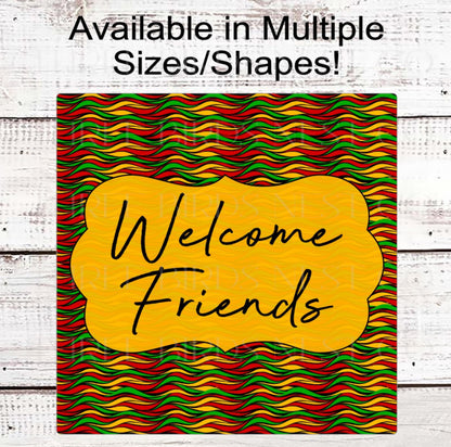 Welcome Friends Juneteenth Wreath Sign, African American Love, Black History Month, Inspirational Decor