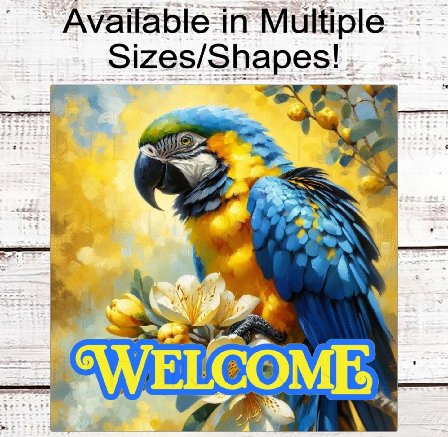 Summer Wreath Sign, Parrot Macaw Lover, Cocktail, Everyday Signs