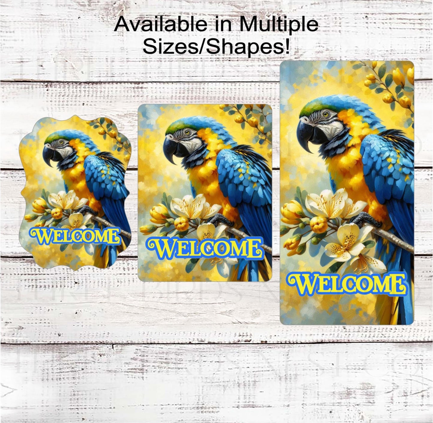 Summer Wreath Sign, Parrot Macaw Lover, Cocktail, Everyday Signs