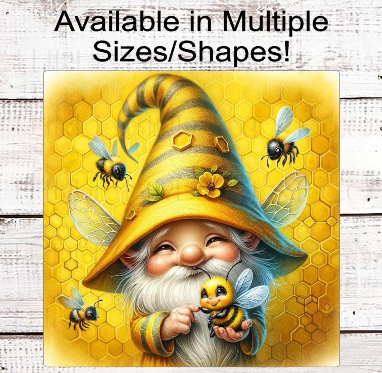 Honey Bee Gnome Wreath Sign, Honeycomb, Bumble Bee, Welcome to Our Hive
