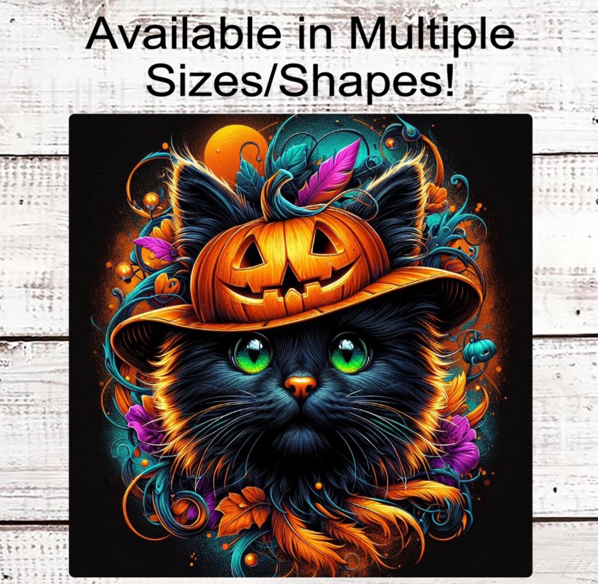 Halloween Wreath Signs - Black Cat Sign - Black Cat Sanctuary - Black Cat Halloween - Spooky Sign - Halloween Signs