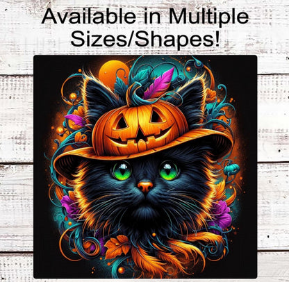 Halloween Wreath Signs - Black Cat Sign - Black Cat Sanctuary - Black Cat Halloween - Spooky Sign - Halloween Signs