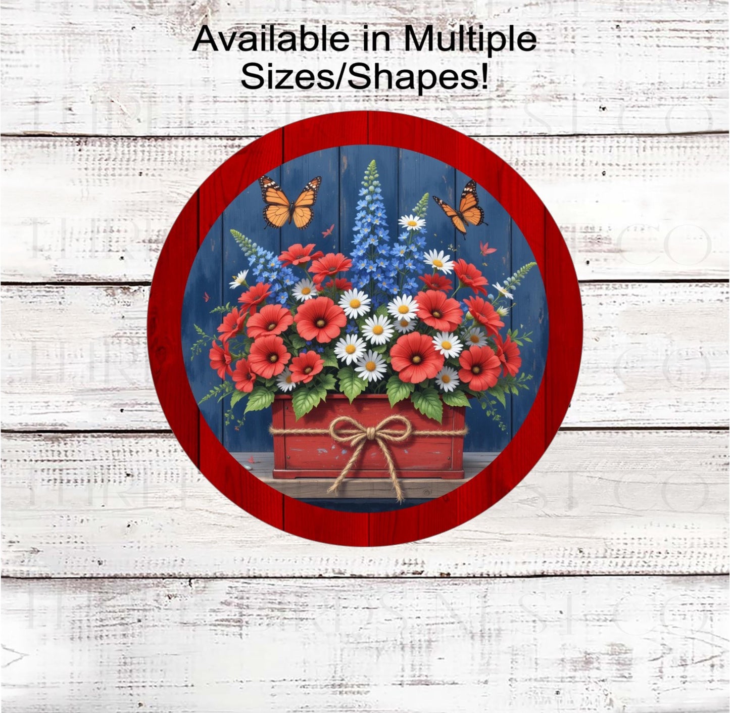 American Flag Welcome Patriotic Wreath Sign