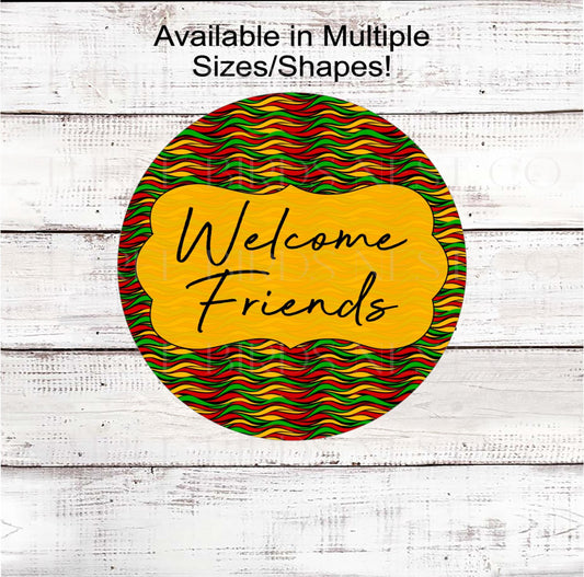 Welcome Friends Juneteenth Wreath Sign, African American Love, Black History Month, Inspirational Decor