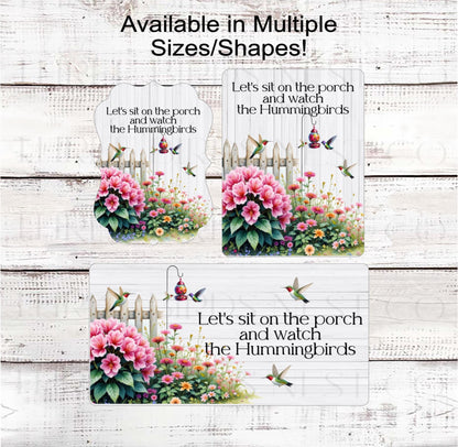 Hummingbird Wreath Sign, Sit on the Porch, Bird Feeder, Stay Awhile
