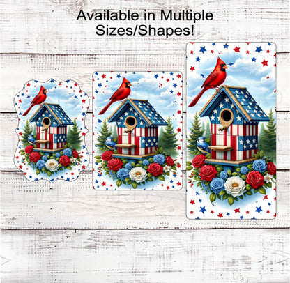 Patriotic Wreath Signs, Cardinal Birdhouse, Bluebird, Roses Lover, American Flag, 4th of July