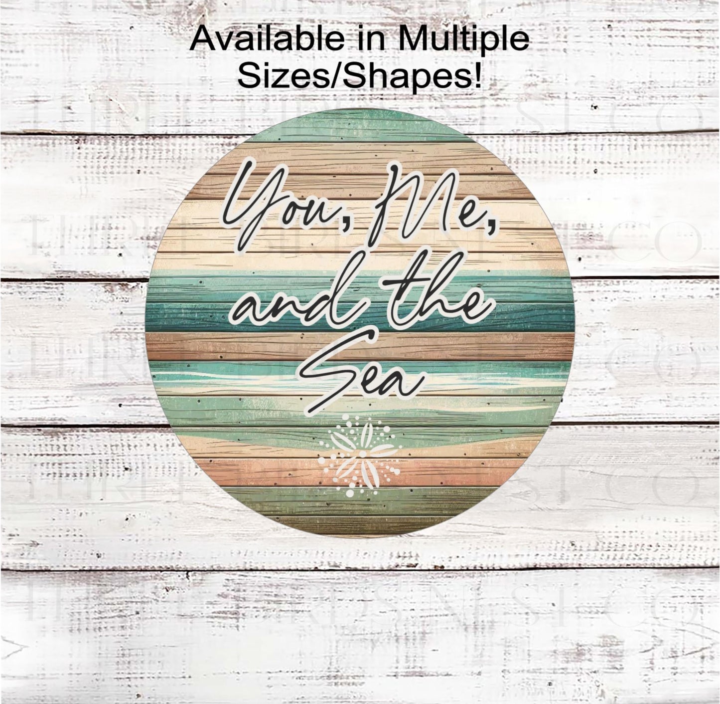 Beach Wreath Sign, You Me and the Sea, Driftwood, Sand Dollar Decor