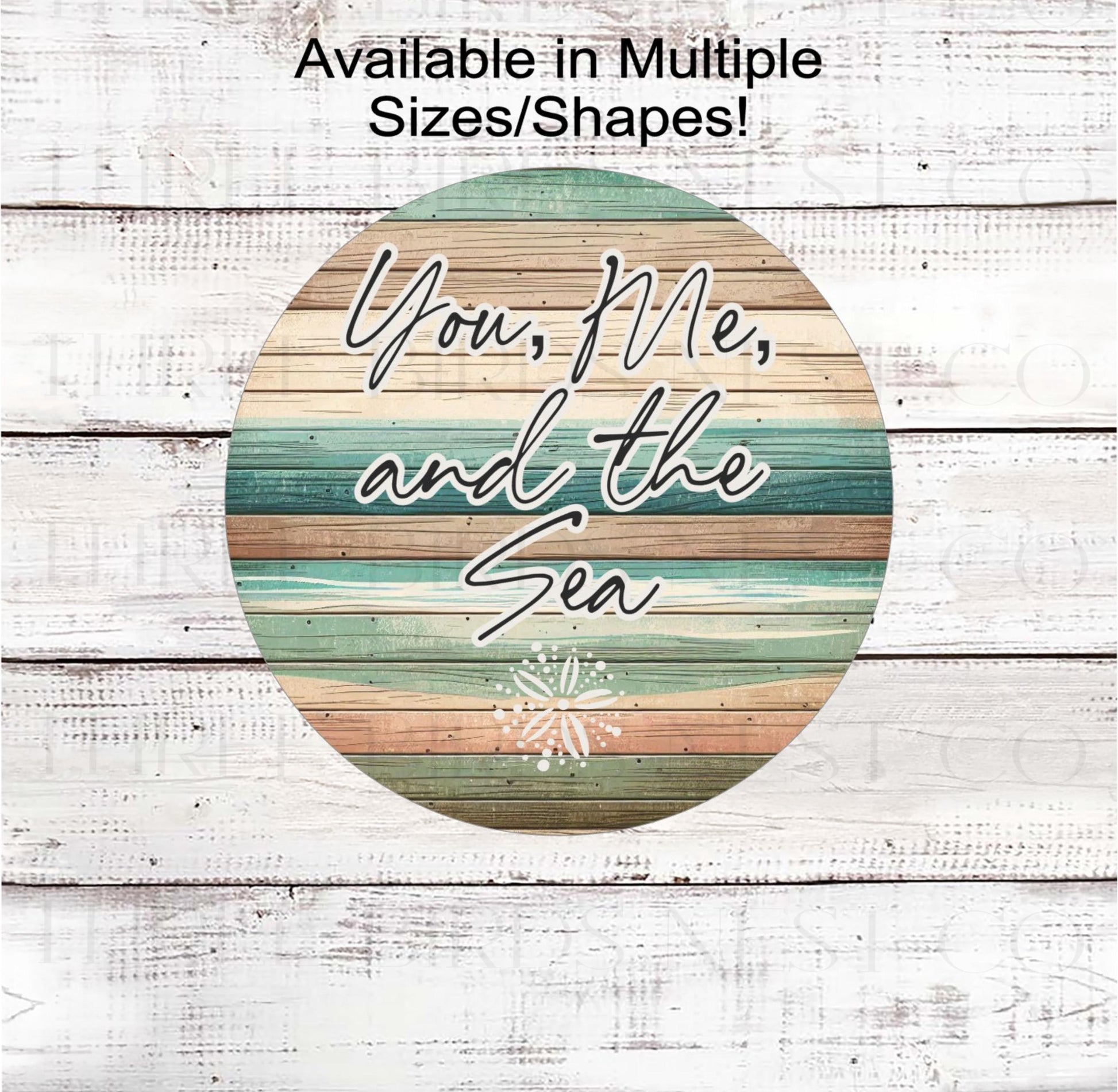 Beach Wreath Sign, You Me and the Sea, Driftwood, Sand Dollar Decor