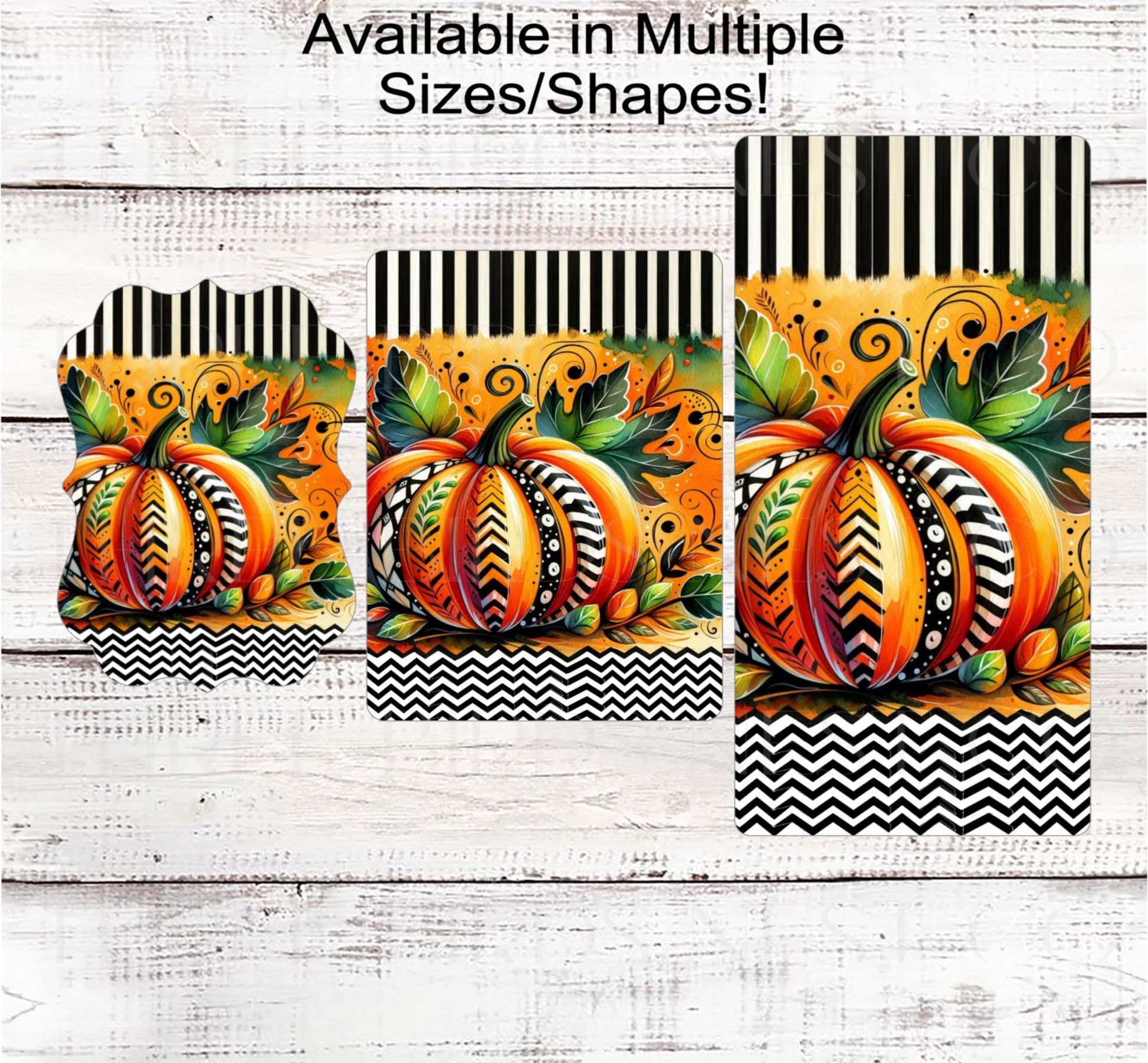 Fall Pumpkin Wreath Sign, Funky Autumn Decor, Painted Pumpkins