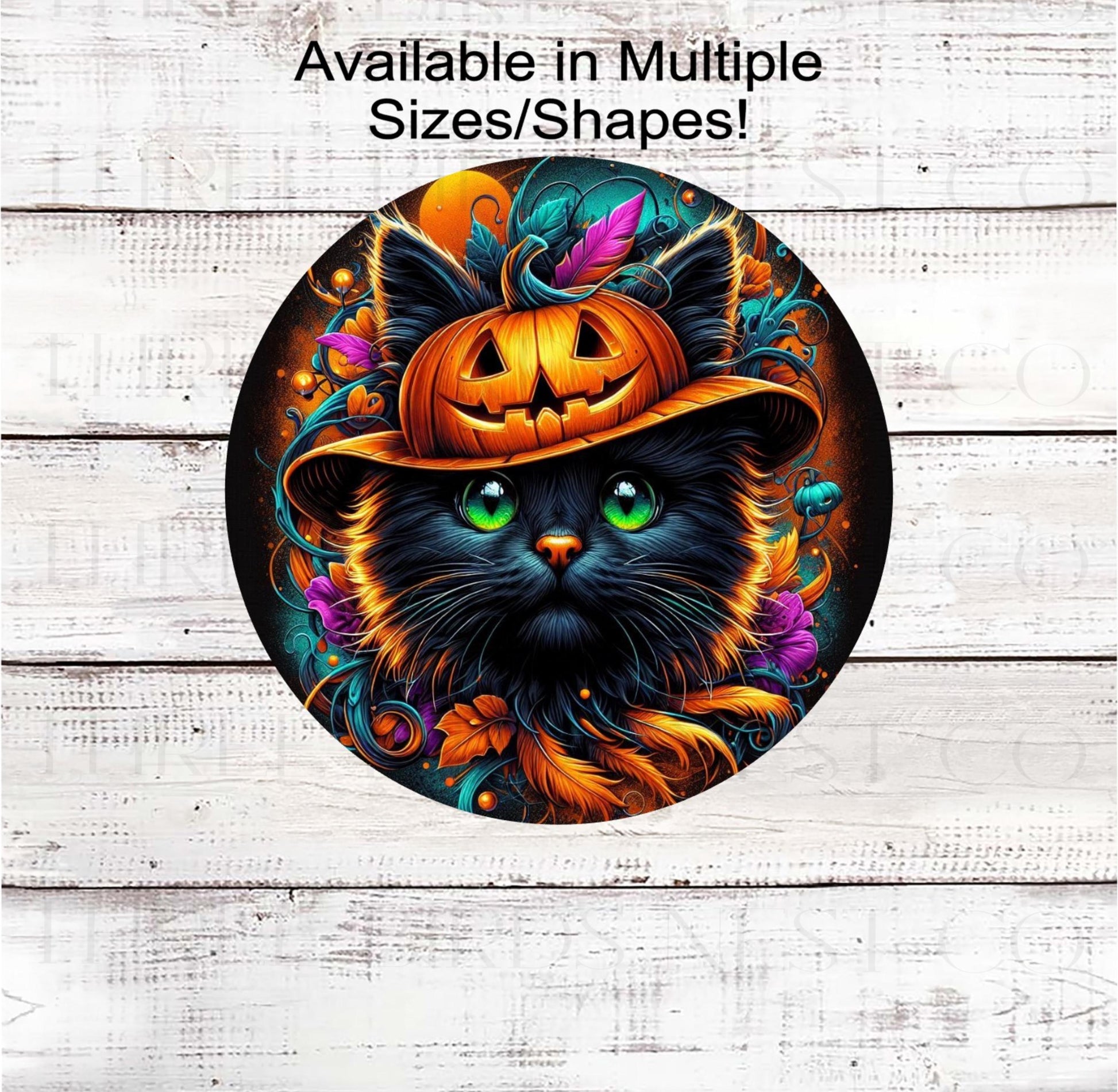 Halloween Wreath Signs - Black Cat Sign - Black Cat Sanctuary - Black Cat Halloween - Spooky Sign - Halloween Signs