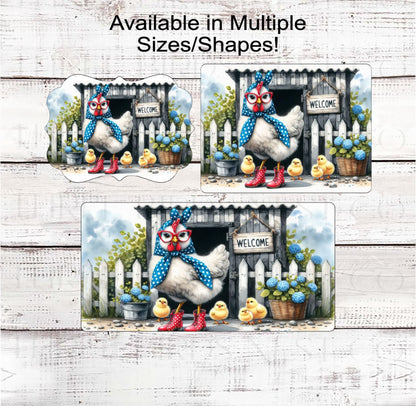 Chicken Welcome Wreath Sign, Welcome to Our Coop, Farmhouse Decor