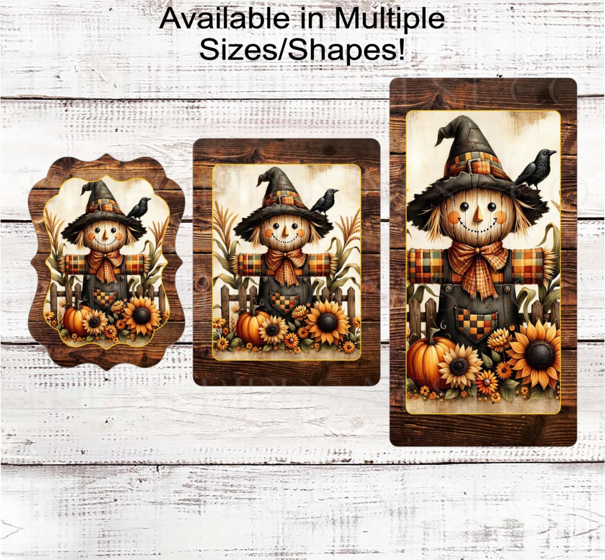 Scarecrow Fall Wreath Sign, Sunflowers Decor, Corn Stalks