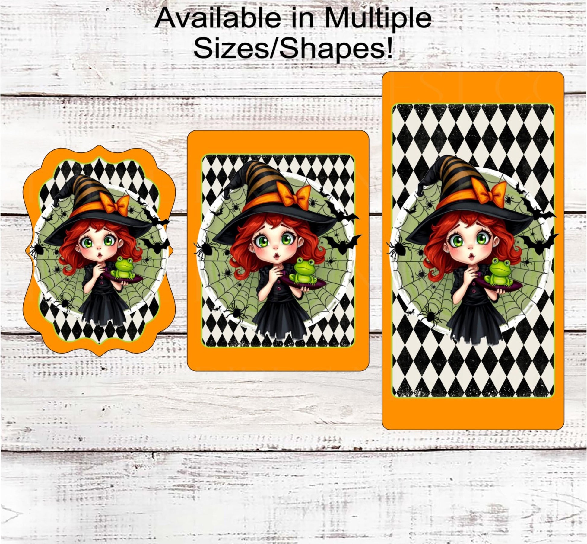 Halloween Witch Wreath Signs, Frog Spells, Jack O Lantern, Black Bats
