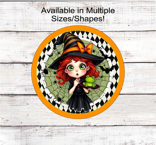 Halloween Witch Wreath Signs, Frog Spells, Jack O Lantern, Black Bats