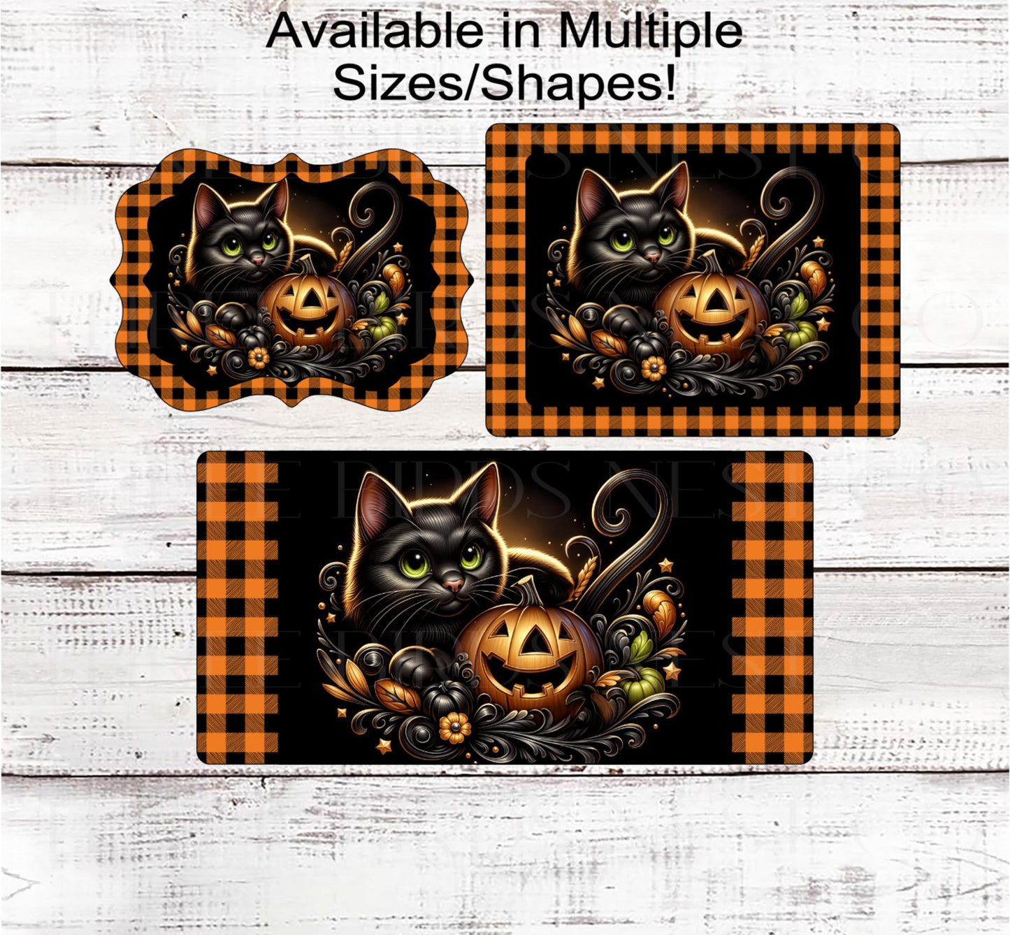 Halloween Wreath Sign, Black Cat Lover, Jack O Lantern Sign, Spooky Decor