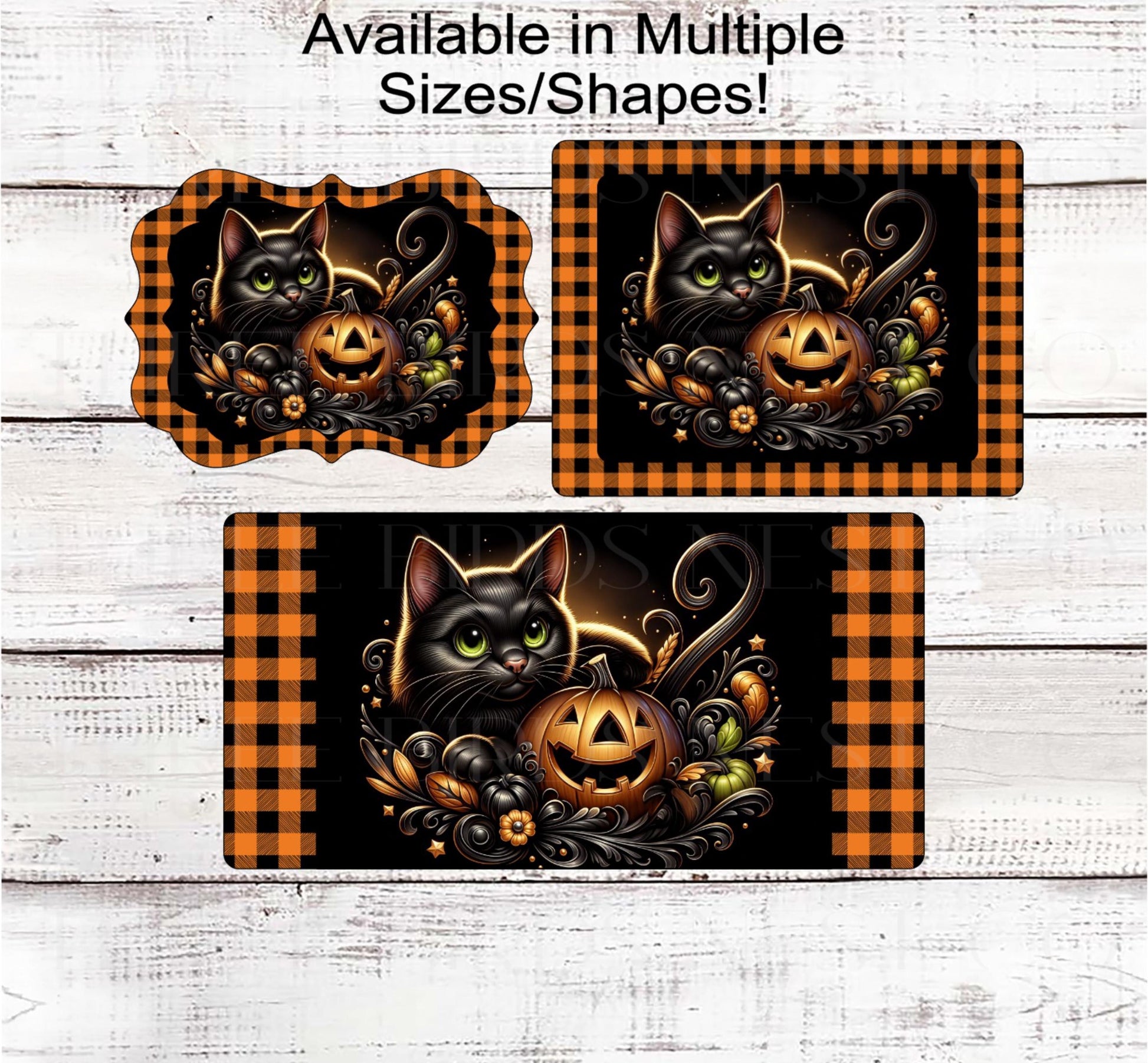 Halloween Wreath Sign, Black Cat Lover, Jack O Lantern Sign, Spooky Decor