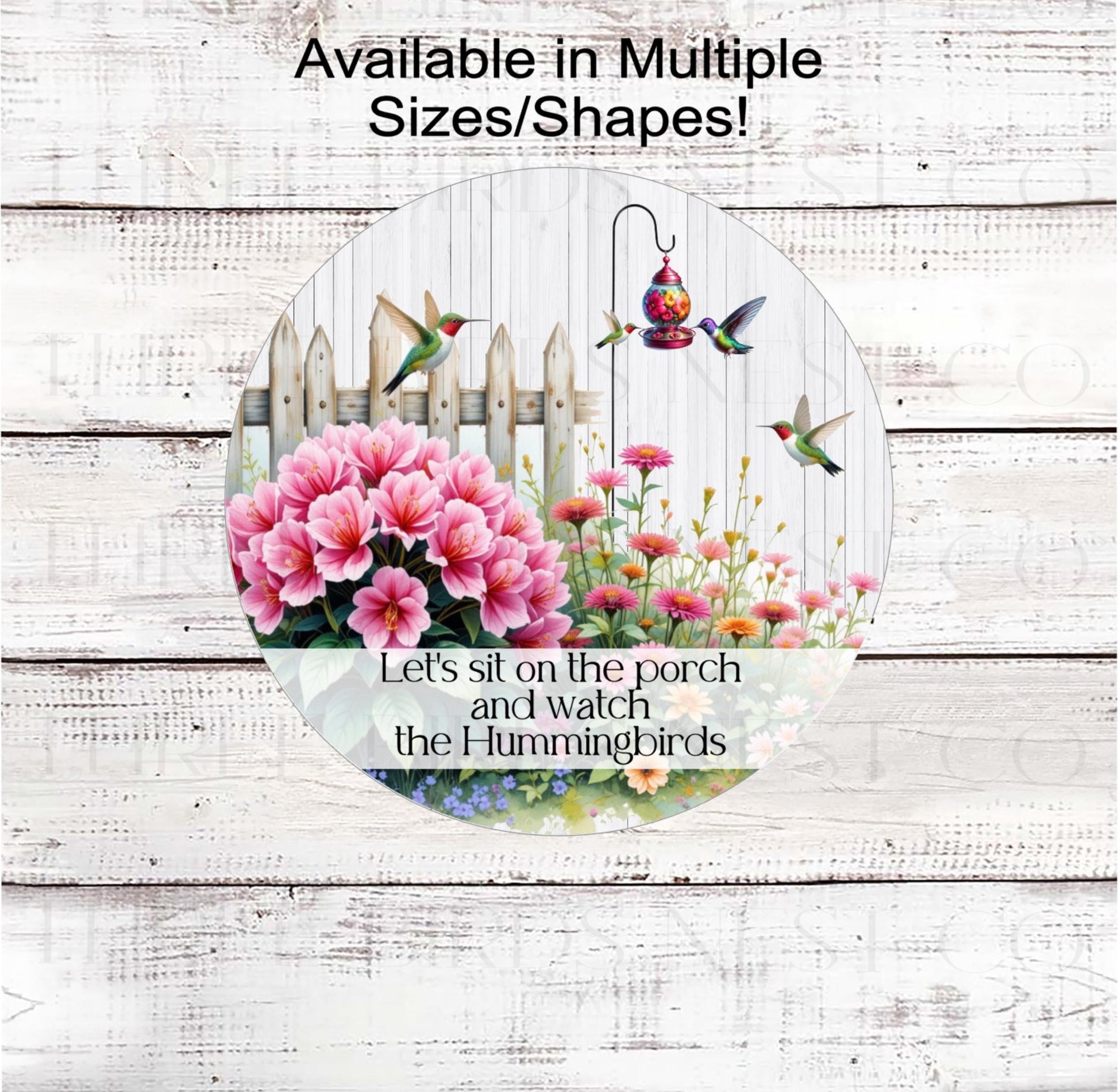 Hummingbird Wreath Sign, Sit on the Porch, Bird Feeder, Stay Awhile