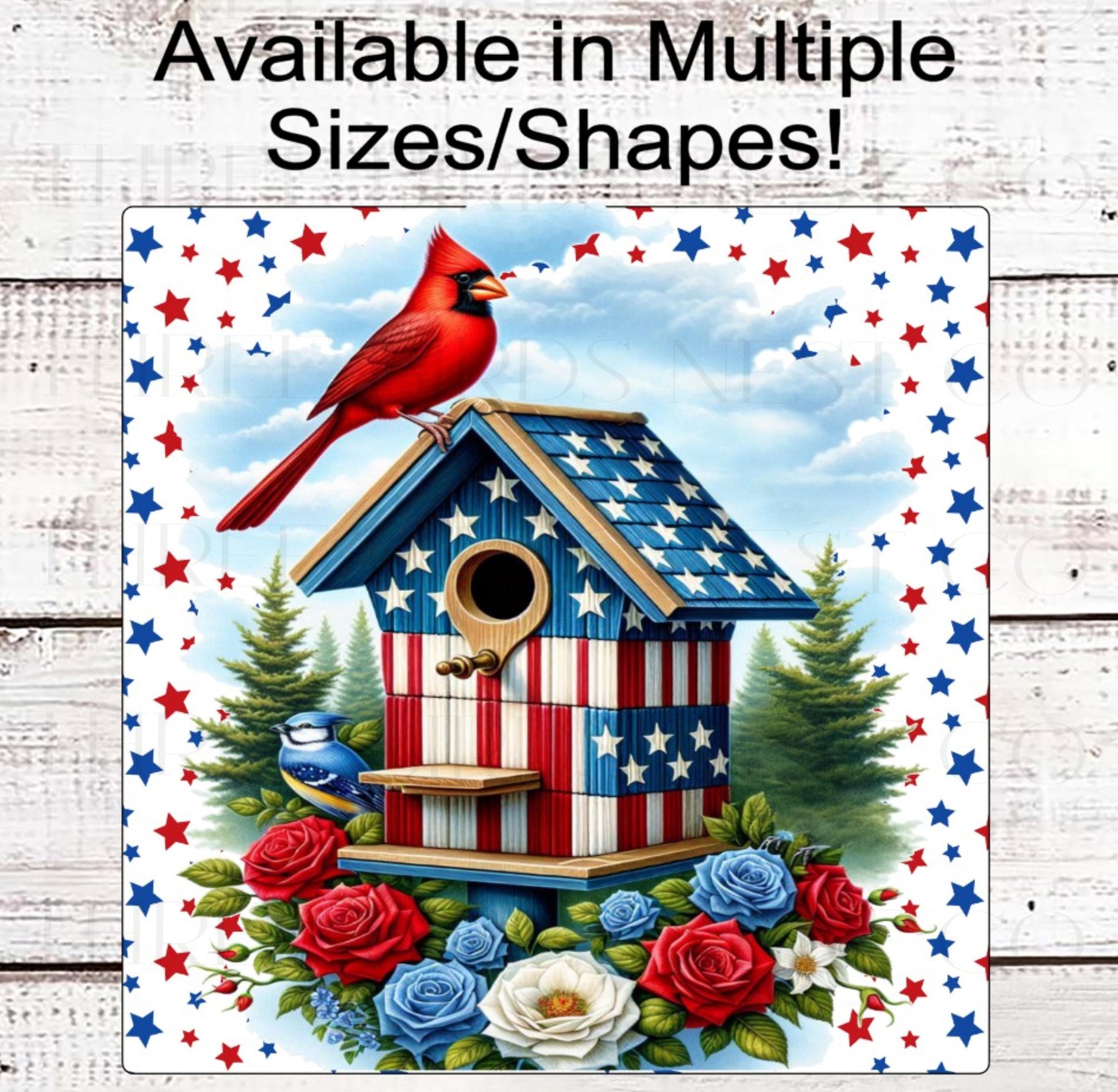 Patriotic Wreath Signs, Cardinal Birdhouse, Bluebird, Roses Lover, American Flag, 4th of July