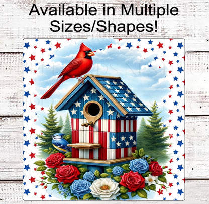 Patriotic Wreath Signs, Cardinal Birdhouse, Bluebird, Roses Lover, American Flag, 4th of July
