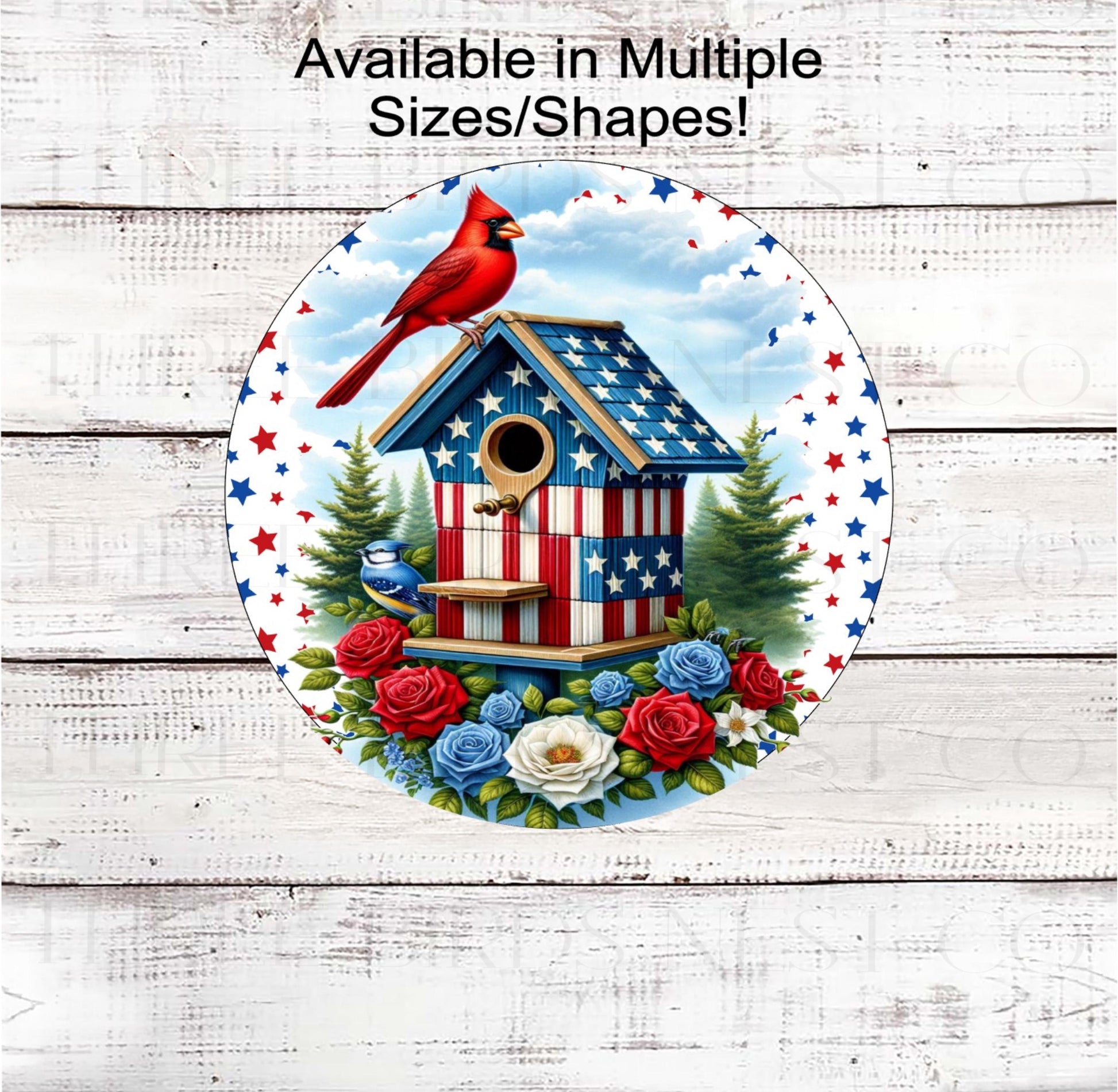 Patriotic Wreath Signs, Cardinal Birdhouse, Bluebird, Roses Lover, American Flag, 4th of July