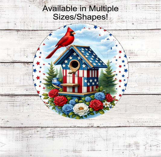 Patriotic Wreath Signs, Cardinal Birdhouse, Bluebird, Roses Lover, American Flag, 4th of July