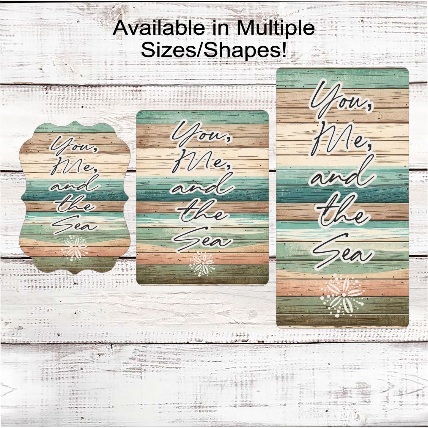 Beach Wreath Sign, You Me and the Sea, Driftwood, Sand Dollar Decor