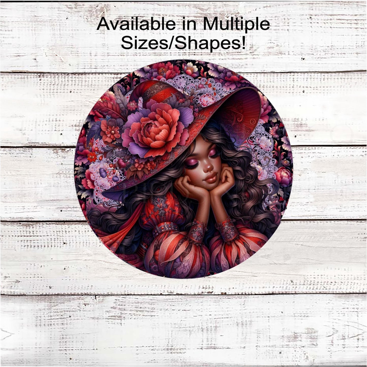 Halloween Wreath Sign, African American Witch Lover, Spooky Decor, Boho Floral