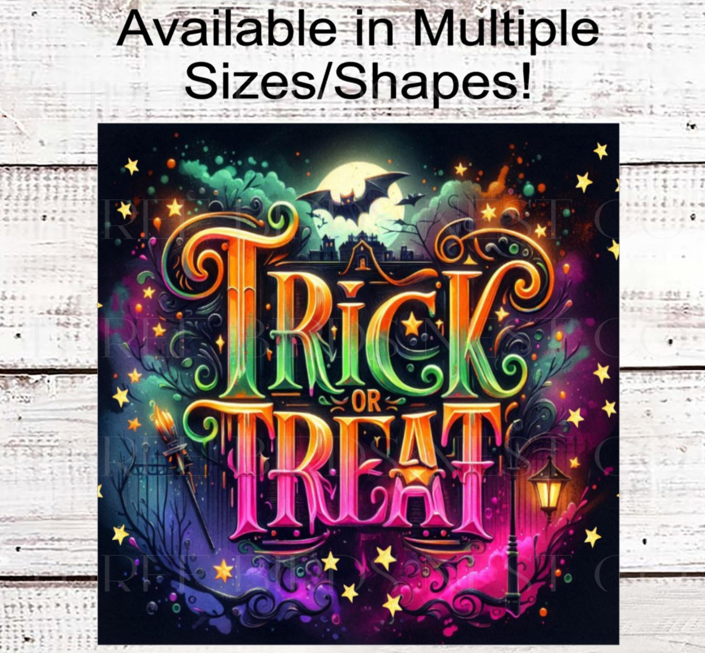 Trick or Treat Halloween Wreath Sign, Spider Web, Pink Pumpkins, Wear Pink in October