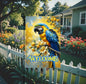 Macaw Parrot Double-Sided Garden Flag, Welcome Friends, Bird Lover, Blue and Gold Macaw