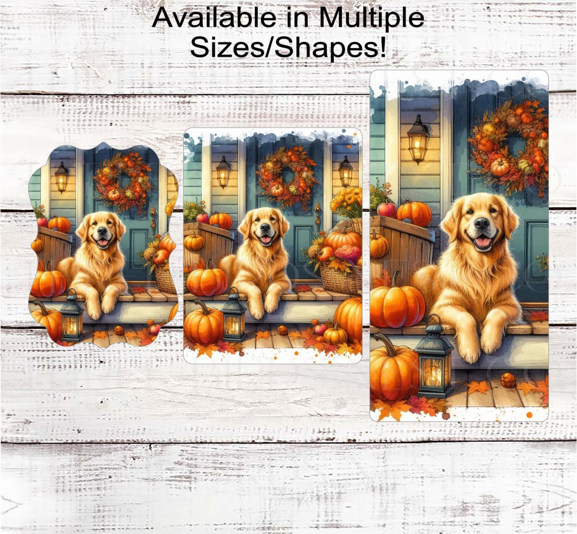 Golden Retriever Dog Wreath Sign, Fall Front Porch, Dog Lover, Pet Signs