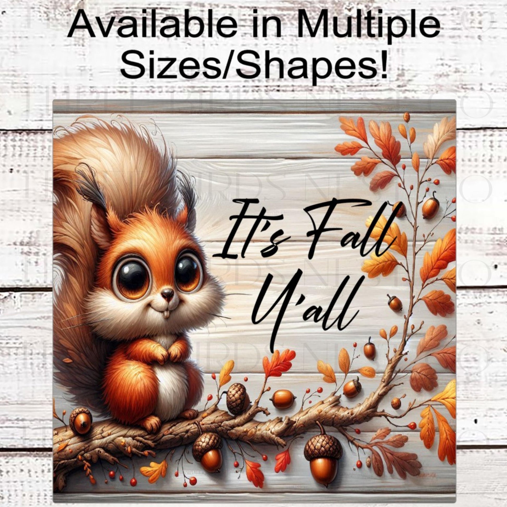 Its Fall Yall Wreath Sign, Squirrel Lover, Fall Leaves and Acorns