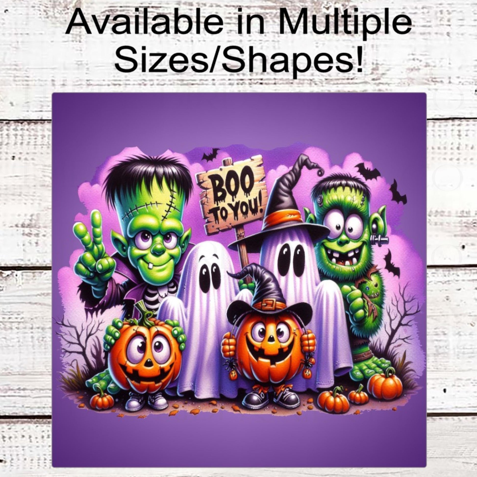 Halloween Monster Wreath Sign, Jack O Lantern, Friendly Ghost, Cute Halloween Decor