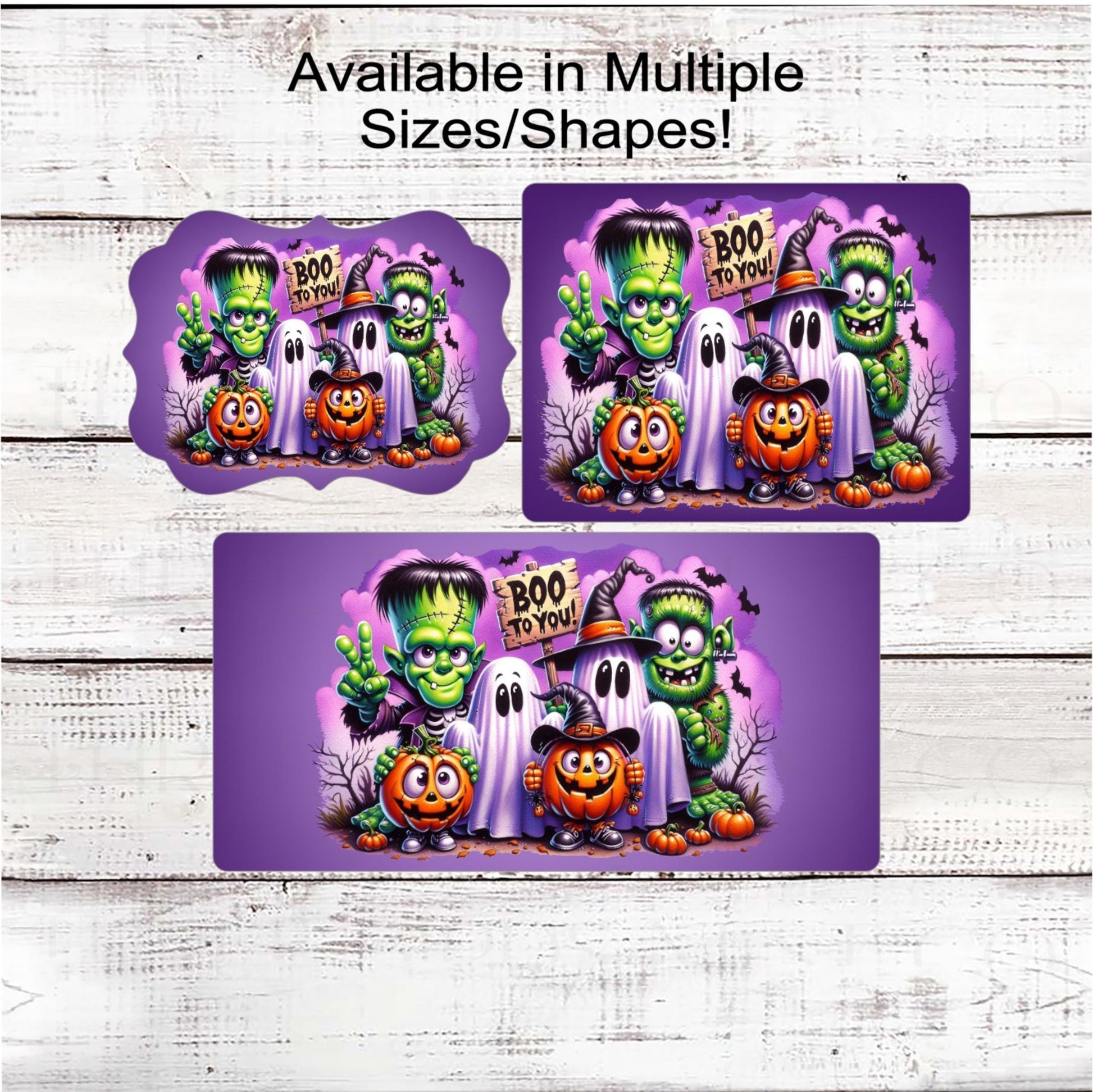 Halloween Monster Wreath Sign, Jack O Lantern, Friendly Ghost, Cute Halloween Decor