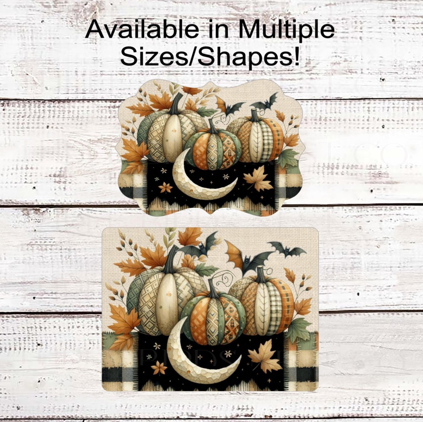 Patchwork Pumpkin Halloween Wreath Sign, Rustic Farmhouse, Prmitive Decor, Jack O Lantern, Black Bats