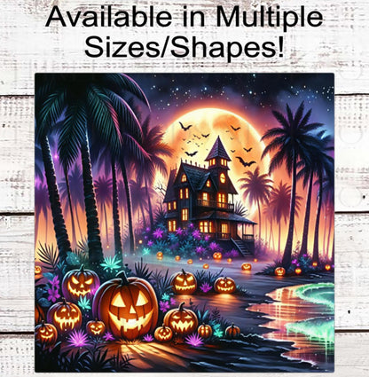 Halloween Wreath Sign - Zombie Girl - Halloween at the Beach - Spooky Macabre Halloween