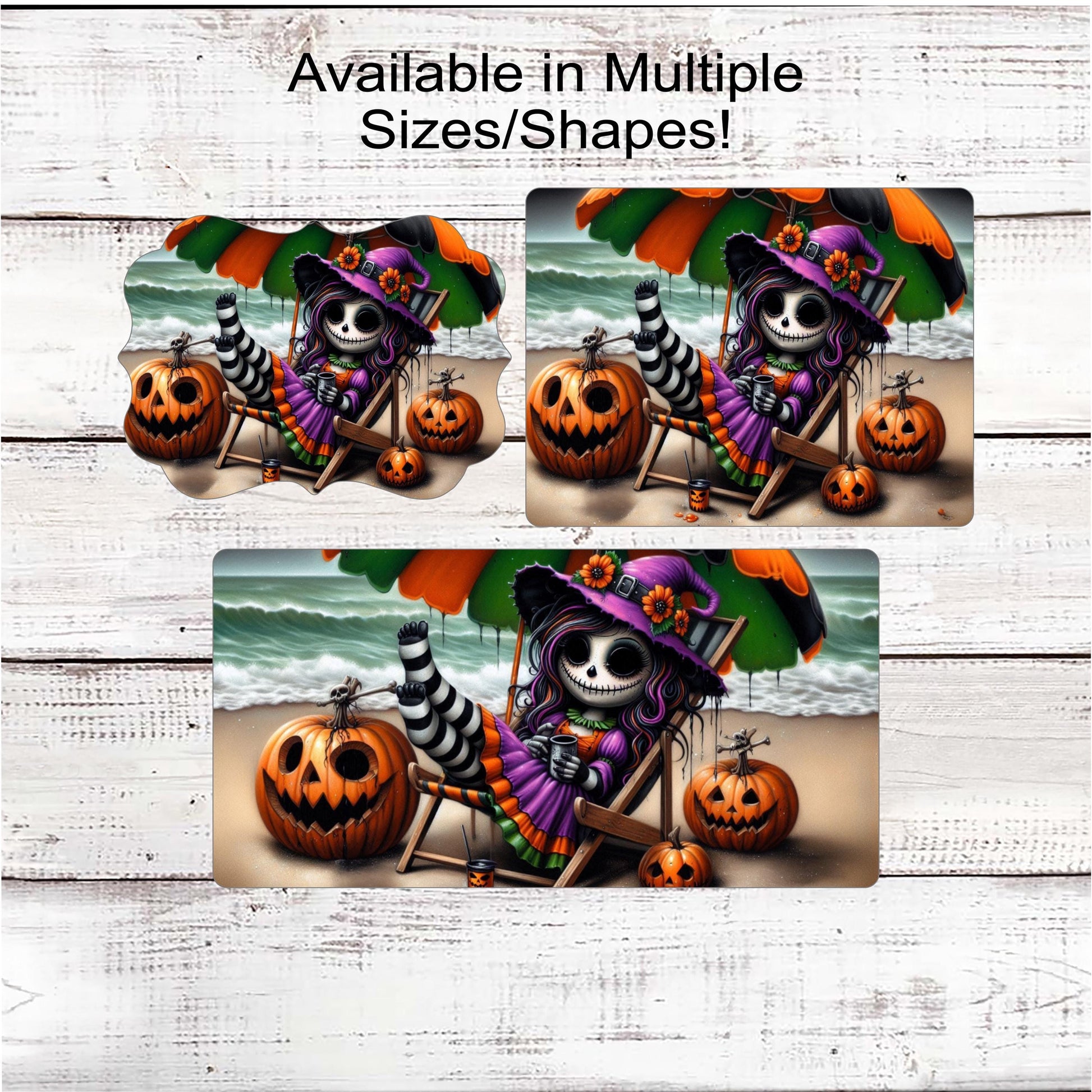 Haunted House Halloween Wreath Sign, Spooky Beach, Palm Trees