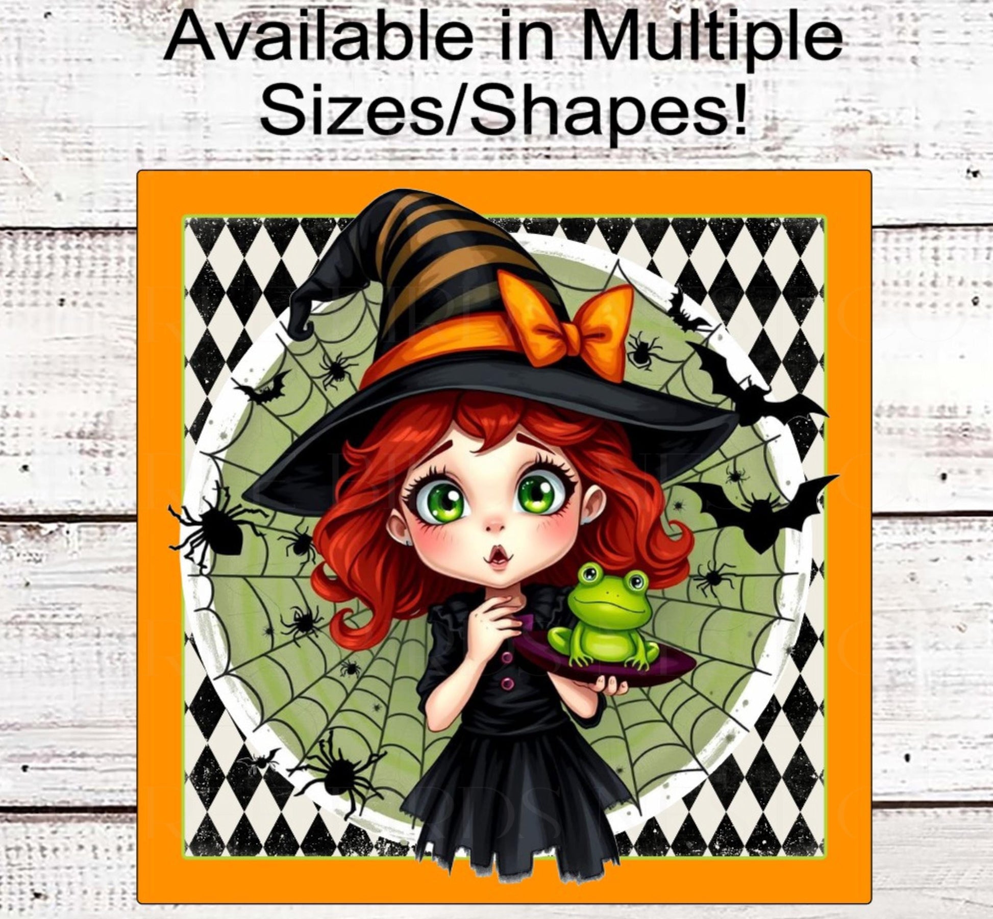 Halloween Witch Wreath Signs, Frog Spells, Jack O Lantern, Black Bats