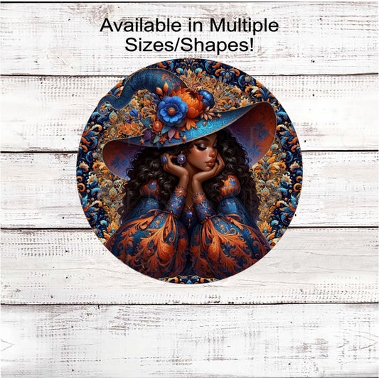 Halloween Wreath Sign, African American Witch Lover, Spooky Decor, Boho Floral