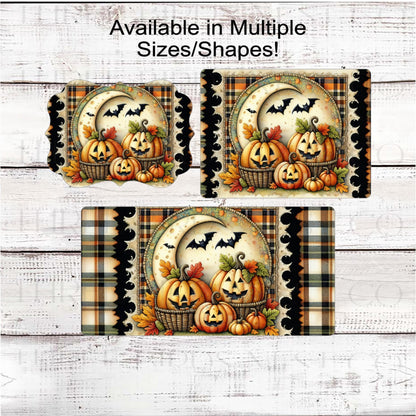 Halloween Wreath Sign, Jack O Lanterns, Rustic Farmhouse Decor