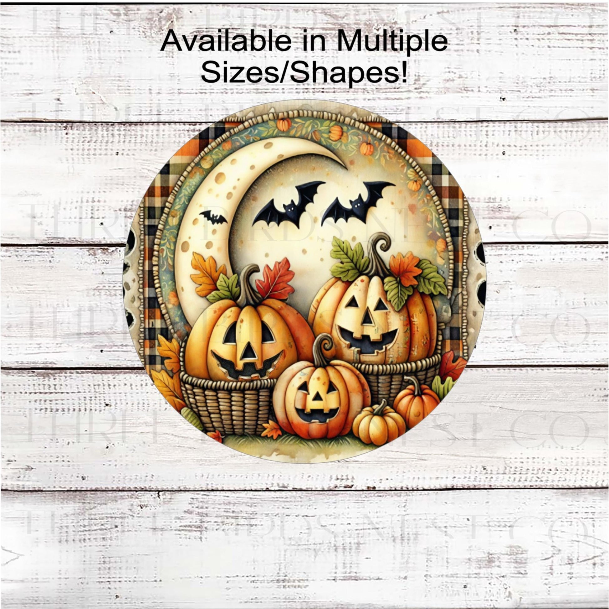 Halloween Wreath Sign, Jack O Lanterns, Rustic Farmhouse Decor