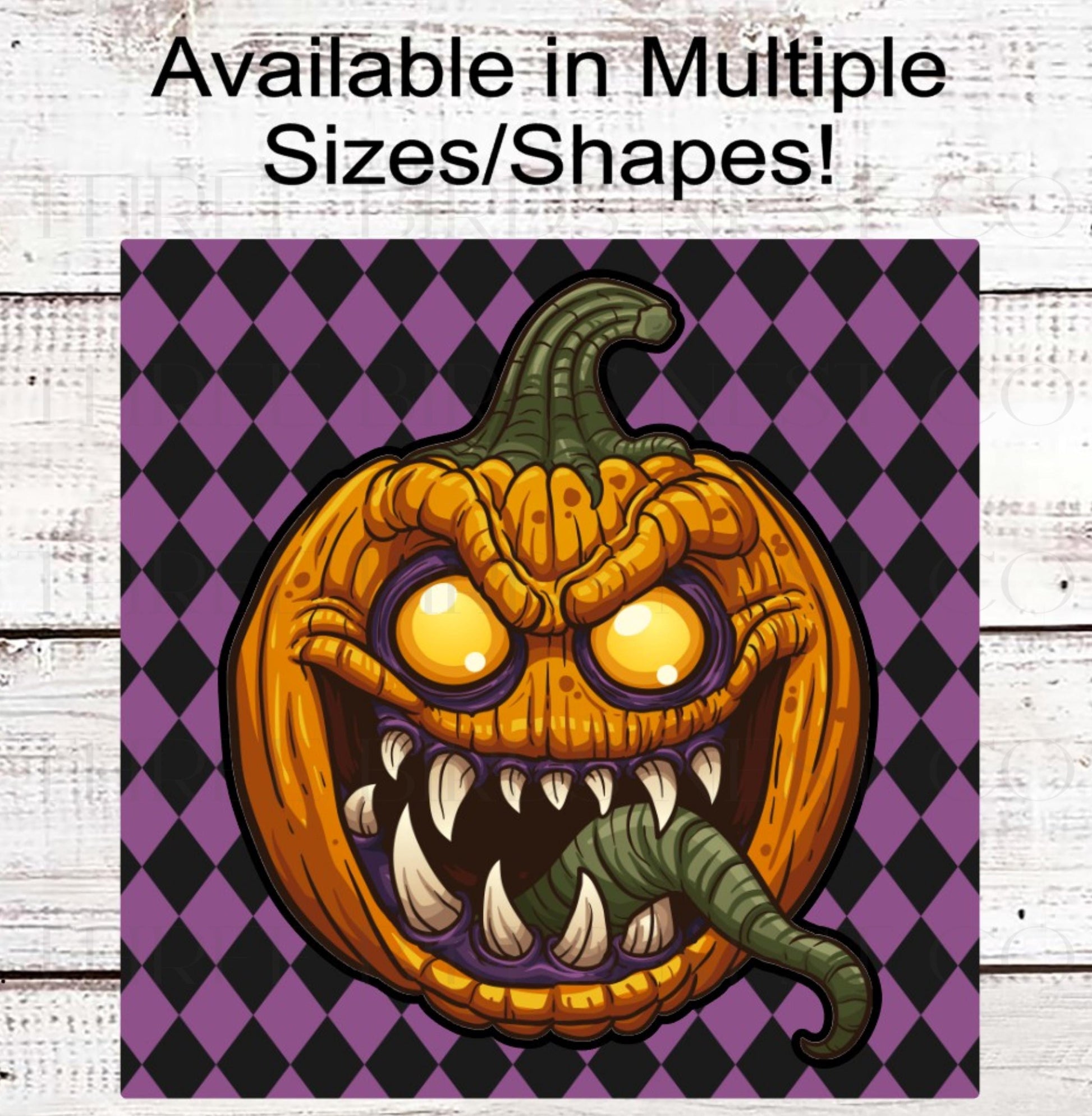 Spooky Halloween Wreath Sign, Evil Jack O Lantern