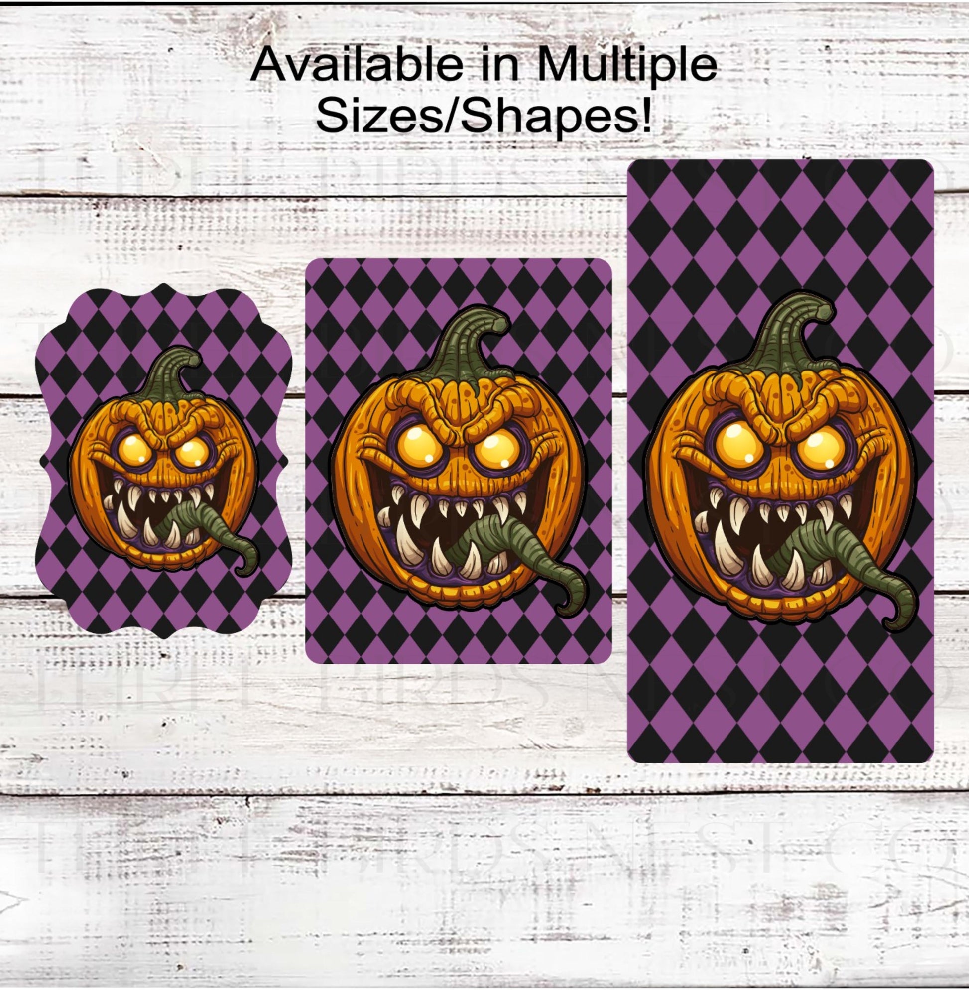 Spooky Halloween Wreath Sign, Evil Jack O Lantern