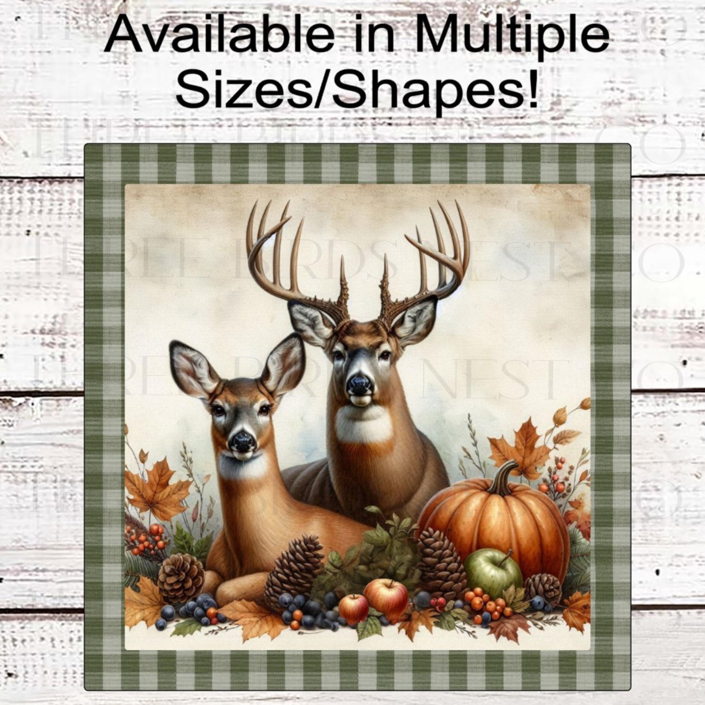 Whitetail Deer Fall Wreath Sign, Rustic Farmhouse, Cabin Decor, Wildlife Lover, Deer Hunter