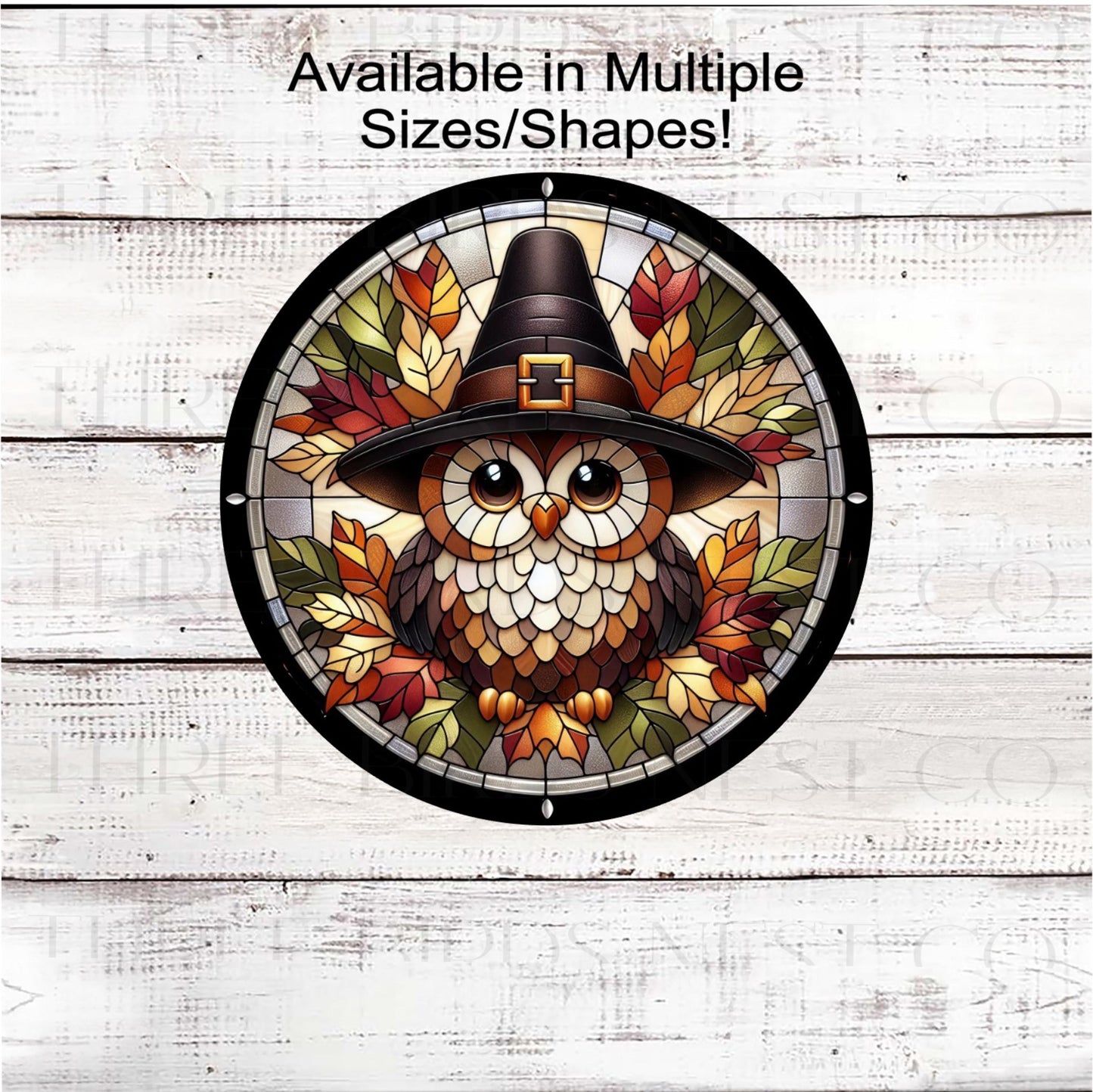 Thanksgiving Turkey Wreath Sign, Faux Stained Glass